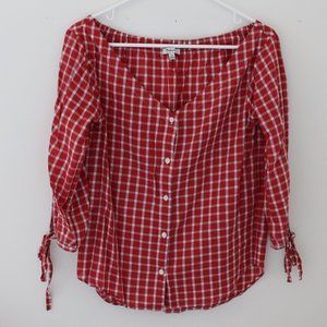 Madewell Gingham Off The Shoulder Top